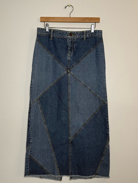 Mossimo Denim Dresses & Skirts - Y2K Vintage 100% Cotton Denim Patchwork Mossimo Maxi Skirt Mary Kate & Ashley 5